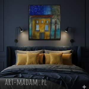 Obraz Casa española 8 100x90 cm - mixed media na płótnie, gruba struktura