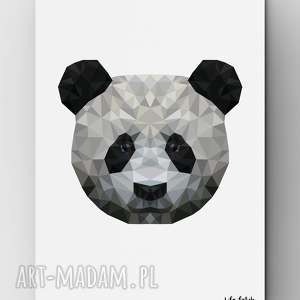 panda plakat, grafika, wild, lowpoly, dom