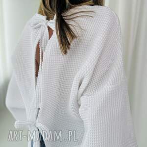 bluzka wafelkowa / white, bluzy boho, damskie, bluzkidamskie, ubrania
