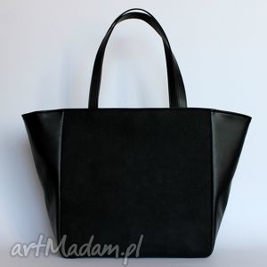 handmade na ramię shopper bag worek - czarna