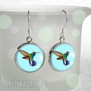 kolczyki z koliberkami, kolibry, biżuteria kolibrem