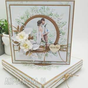 kartka ślubna mr - ręcznie wykonana, z pudełkiem scrapbooking