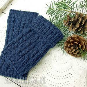 getry, ocieplacze na nogi - 100 alpaki granatowe, mankiety do kozaków