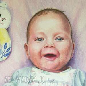 portret dziecka, chrzest, niemowlak prezent, roczek, pamiątka, unikalny