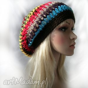 handmade czapki w stylu boho beret, czapa