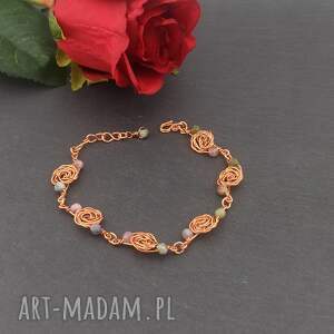 Bransoletka z miedzi z turmalinem kolorowym dla kobiety