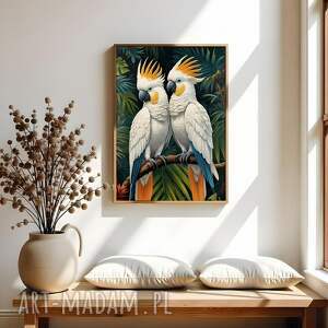 Plakat Papugi Duet Ptaki - format 40x50 cm, do salonu