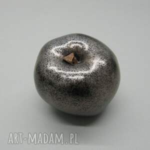 ceramika jabłko dekoracyjne czarne metaliczne, dekoracja, ceramika