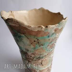 wazon kopry w pajęczynie ceramika rękodzieło z gliny, koprem