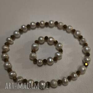 Komplet bizuterii, kamienie, naszyjnik, prezent, perla