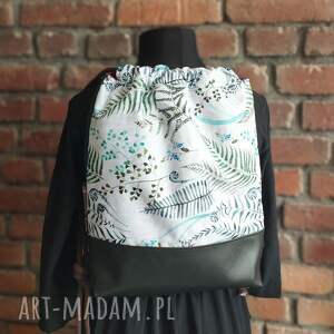handmade worko plecak w paprocie wzór motyw otaniczny