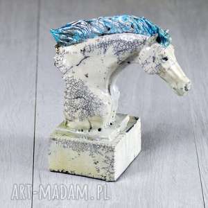 figurka popiersie konia - raku chabby chic prowansalski styl, dekoracja domu