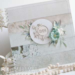 handmade scrapbooking albumy hortensjowy prezent na komunię