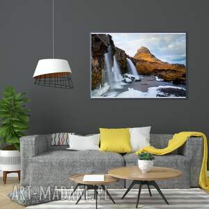 margo art plakat - fotografia wodospad islandzki kirkjufellsfoss 100x70 cm