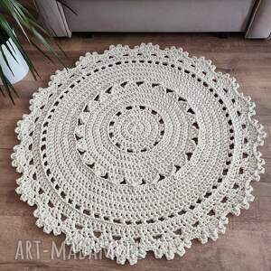 misz masz dorota dywan szydełkowy okrągły ze sznurka bawełnianego 90cm