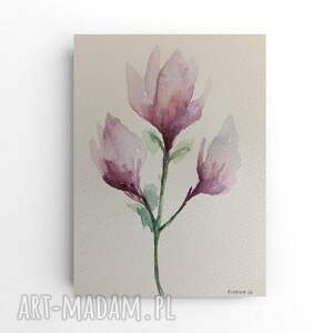 pod choinkę prezent, kwiaty - akwarela formatu a5