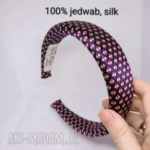 szeroka opaska jedwabna typu puffy na co dzień dodatki handmade