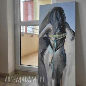 dress - 120x50cm, kobieta obraz, obraz na płótnie grafika, duży