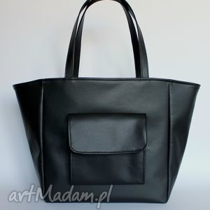 handmade na ramię shopper bag worek - czarna