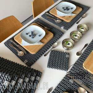 podkładki prostokątne 30x40 ze sznurka bawełnianego, ozdoba stołu dekoracja