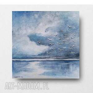 morze - akwarela formatu 15/15 cm