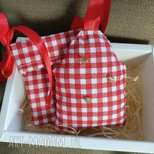 Zawieszka z woreczkiem na kartę podarunkową w kratę, prezent