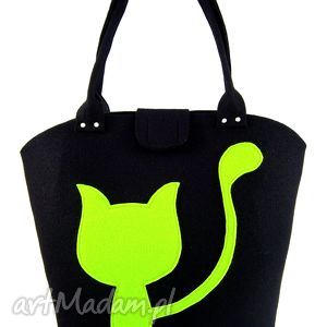 handmade na ramię big green cat