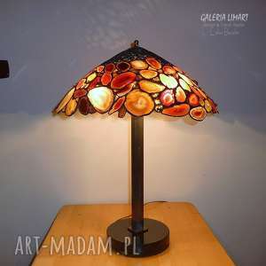 autorska lampa z ciętych brazylijskich agatów handmade niezwykle efektowna