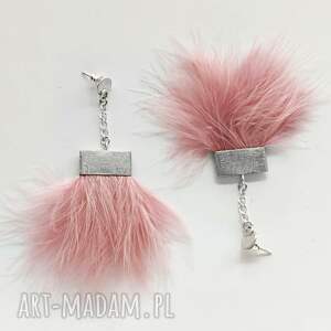 PIÓRKO kolczyki, alpaka, piórka, zmatowione