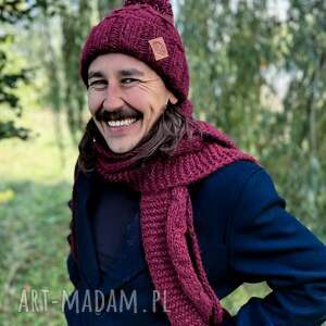 Euforia “Bordo”, męska czapka merino