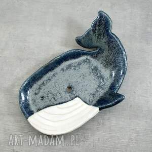 ceramika mydelniczka wieloryb łazienka, morskie, ryba mydło