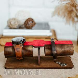 handmade pomysł na upominek na święta drewniany stojak na zegarek, stojak na zegarek