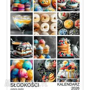 kalendarz 2026 słodkości 15x21 cm prezent, prezent dla łasucha