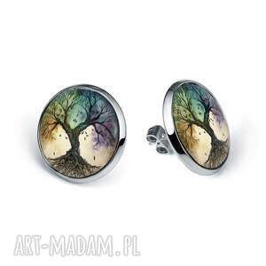 laluv kolczyki sztyfty drzewo życia - artystyczne, ręcznie robione, motyw drzewa