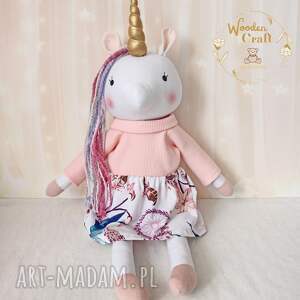Prezent Jednorożec Cleo, przytulanka ręcznie szyta, róż