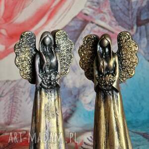 Prezent 2 anioły ślubne rzeźby z gipsu, dwa