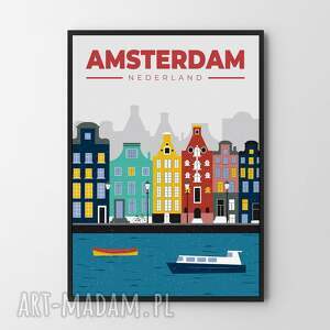 amsterdam - ilustracja 40x50 cm, plakat, plakat miasto