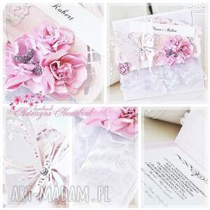 ręczne wykonanie scrapbooking kartki kartka ślubna w stylu shabby chic