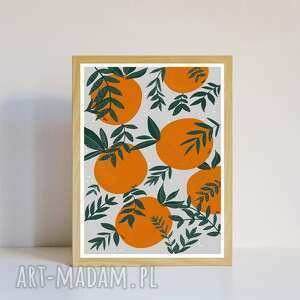 plakat A3 pomarańcze, roślinny, botaniczny salonu, jadalni