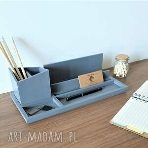 dekoracje przybornik biurowy gray na dokumenty, biurko dla ucznia, prezent