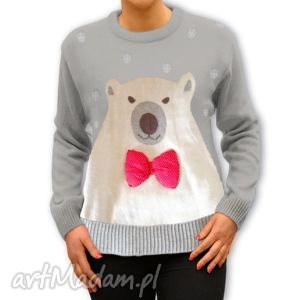 handmade pomysły na upominki świąteczne sweter świąteczny - unisex - misiek (xs, S