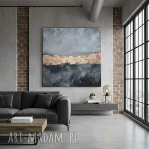 abstrakcja loft no 4 kolekcja ręcznie malowany obraz duży format 120x120