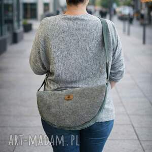 luna - torba crossbody w grafitowo zielonej tonacji na ramię, damska pracy