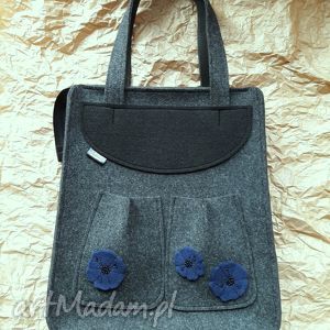 handmade na ramię felt bag kwiaty