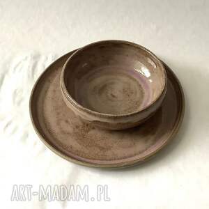 ręcznie robione ceramika talerz z miską "ziemia"