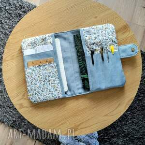 miętowy welurowy organizer do pracy prezent, etui z kieszeniami