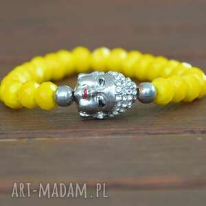 handmade cyrkoniowa budda w żółtych kryształach