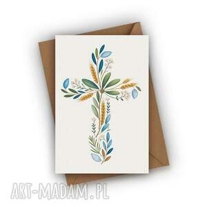 kartka z krzyżem chrzest święty, komunię, bierzmowanie, pamiątka chrztu