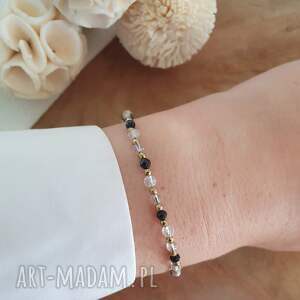 bransoletka z czarnym turmalinem, cytrynem i kryształem górskim biżuteria