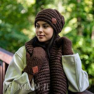 “Brązowy”, wełny, komin merino i alpaka